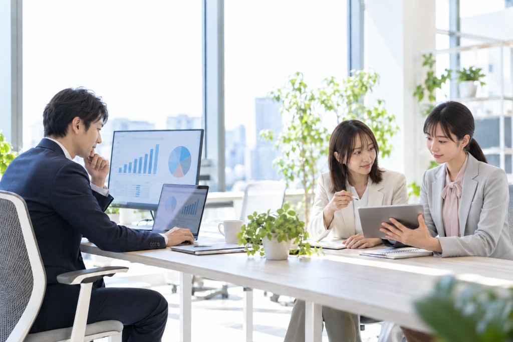 生成AIの使い方を、実際の業務に近い形で学ぶビジネスパーソンのイメージ